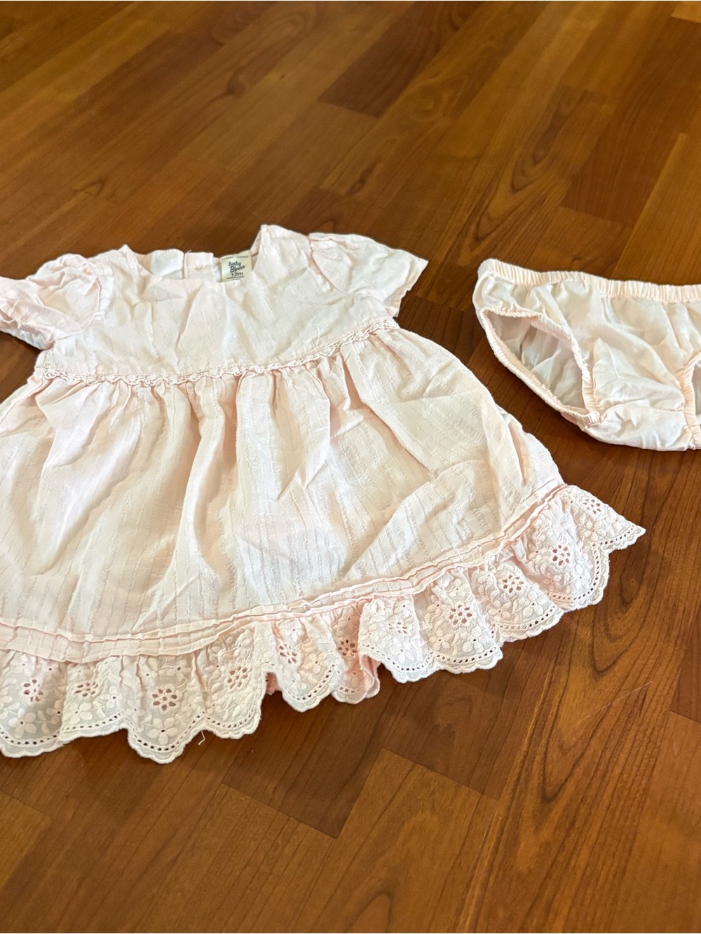 Baby B’Gosh 12 Month Soft Pink Eyelet Baby Dress with Bloomers
